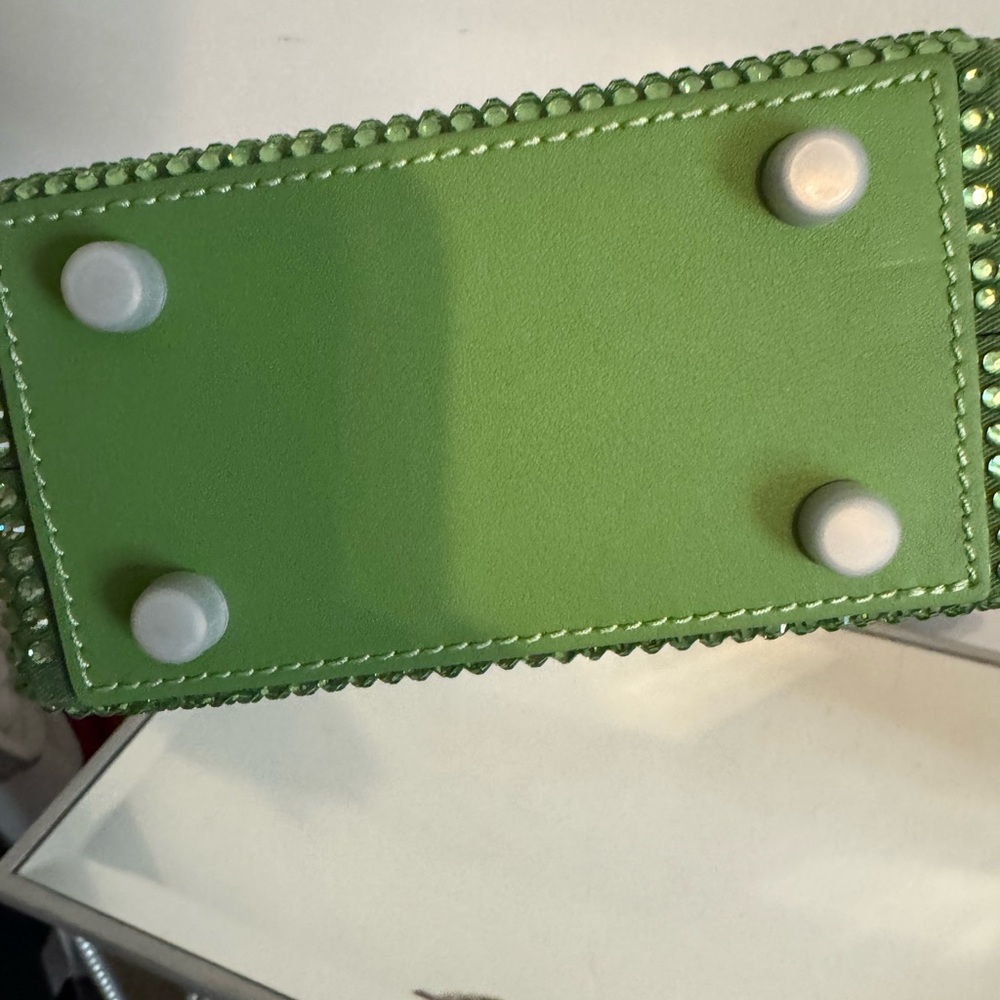Brandon Blackwood Mini Kendrick Trunk Green  Peridot Crystal Bag - Picture 6 of 14
